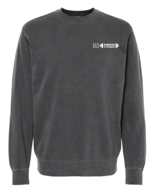Custom Apparel - Screen Printing - Doghouse Gym + HD Strength & Fitness - Midweight Pigment Dyed Crewneck Sweatshirt (HD Design) - Doghouse Gym - 17274
