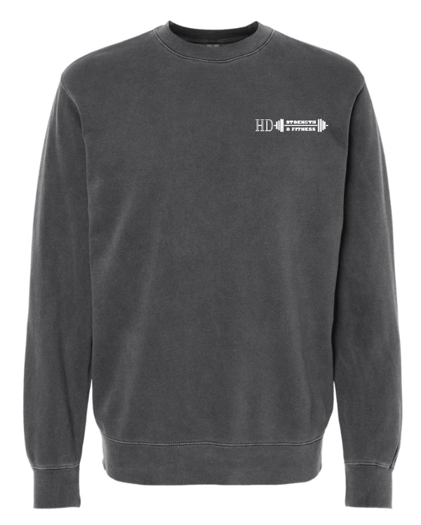 Custom Apparel - Screen Printing - Doghouse Gym + HD Strength & Fitness - Midweight Pigment Dyed Crewneck Sweatshirt (HD Design) - Doghouse Gym - 17274
