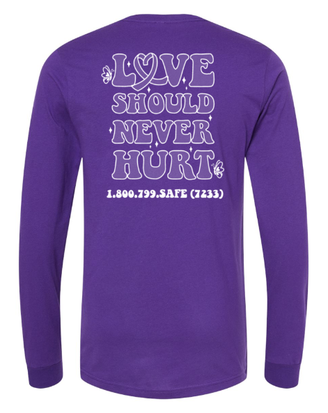 MDHHS - Domestic Violence Awareness - Adult Long Sleeve T-Shirt (Lavender, Purple, White)