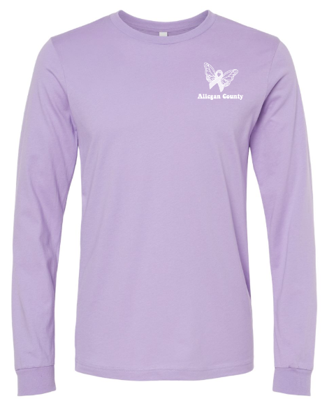 MDHHS - Domestic Violence Awareness - Adult Long Sleeve T-Shirt (Lavender, Purple, White)