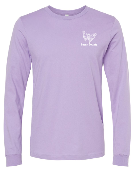 MDHHS - Domestic Violence Awareness - Adult Long Sleeve T-Shirt (Lavender, Purple, White)