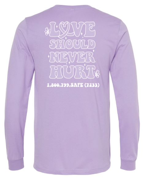 MDHHS - Domestic Violence Awareness - Adult Long Sleeve T-Shirt (Lavender, Purple, White)