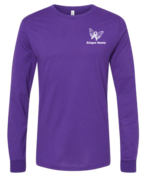 MDHHS - Domestic Violence Awareness - Adult Long Sleeve T-Shirt (Lavender, Purple, White)