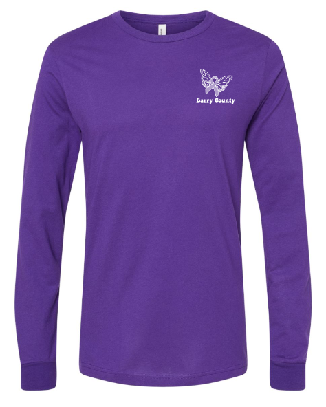 MDHHS - Domestic Violence Awareness - Adult Long Sleeve T-Shirt (Lavender, Purple, White)