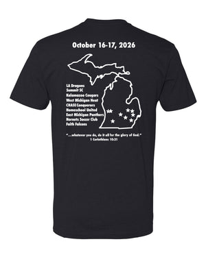 LA Dragons Fall Tournament 2026 T-Shirt Black back view