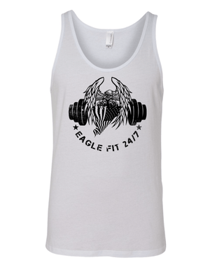 Custom Apparel - Screen Printing - Eagle Fit 24/7 Spring 2025 - Unisex Jersey Tank (Black / White) - Eagle Fit 2025 - 17553