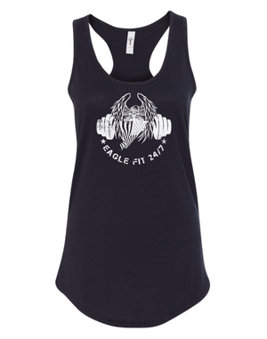 Custom Apparel - Screen Printing - Eagle Fit 24/7 Spring 2025 - Women's Racerback Tank (Black / White) - Eagle Fit 2025 - 17553