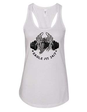 Custom Apparel - Screen Printing - Eagle Fit 24/7 Spring 2025 - Women's Racerback Tank (Black / White) - Eagle Fit 2025 - 17553