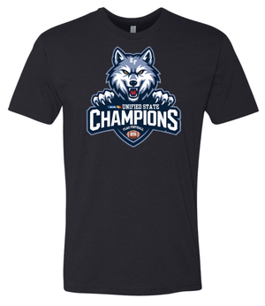 Custom Printed Apparel | EFHS Unified Flag Football State Champs | Adult Unisex T-Shirt (Black/Carolina Blue) - EFHS Flag Football State Champs - 18800
