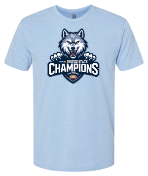 Custom Printed Apparel | EFHS Unified Flag Football State Champs | Adult Unisex T-Shirt (Black/Carolina Blue) - EFHS Flag Football State Champs - 18800