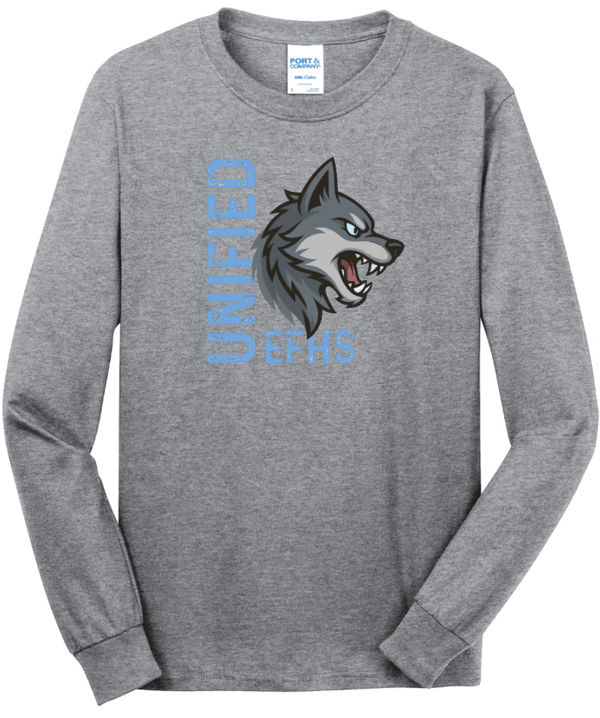 Custom Printed Apparel | EFHS Unified Sports Fall 2025 - Adult Athletic Heather Long Sleeve Tee - EFHS Unified Sports F 25 - 18350