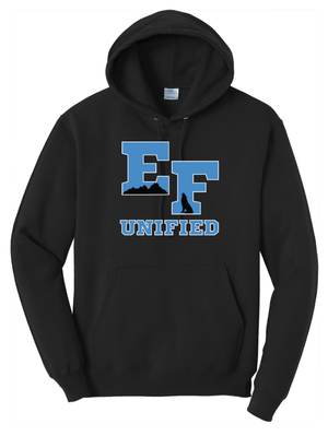 Custom Printed Apparel | EFHS Unified Sports Fall 2025 - Adult Hooded Sweatshirt (Athletic Heather/Black) - EFHS Unified Sports F 25 - 18350