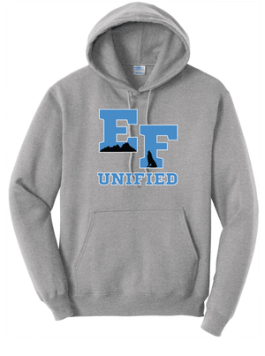 Custom Printed Apparel | EFHS Unified Sports Fall 2025 - Adult Hooded Sweatshirt (Athletic Heather/Black) - EFHS Unified Sports F 25 - 18350