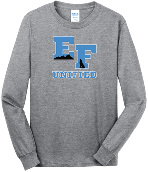 Custom Printed Apparel | EFHS Unified Sports Fall 2025 - Adult Long Sleeve Tee (Athletic Heather/Black) - EFHS Unified Sports F 25 - 18350