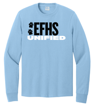 Custom Printed Apparel | EFHS Unified Sports Fall 2025 - Adult Long Sleeve Tee (Multiple Color Options) - EFHS Unified Sports F 25 - 18350