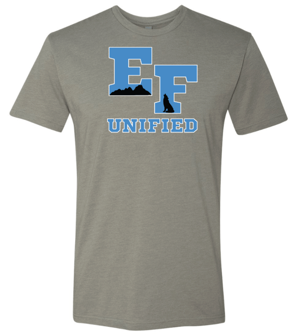 Custom Printed Apparel | EFHS Unified Sports Fall 2025 - Adult T-Shirt (Black/Stone Grey) - EFHS Unified Sports F 25 - 18350