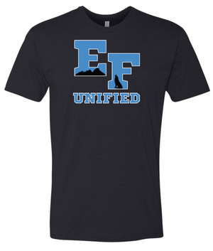 Custom Printed Apparel | EFHS Unified Sports Fall 2025 - Adult T-Shirt (Black/Stone Grey) - EFHS Unified Sports F 25 - 18350