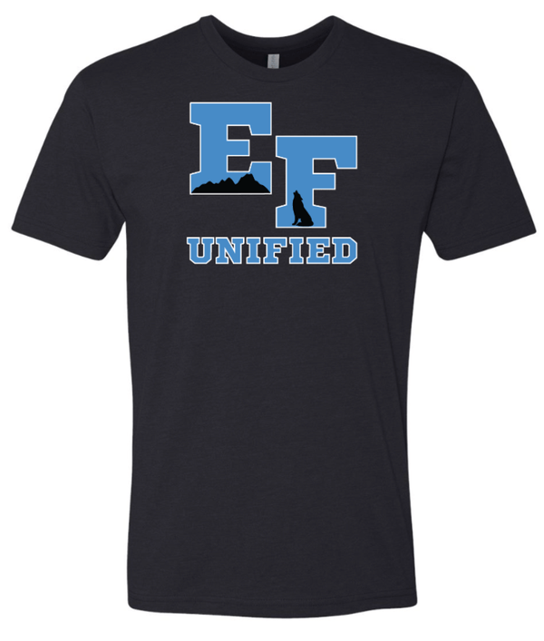Custom Printed Apparel | EFHS Unified Sports Fall 2025 - Adult T-Shirt (Black/Stone Grey) - EFHS Unified Sports F 25 - 18350