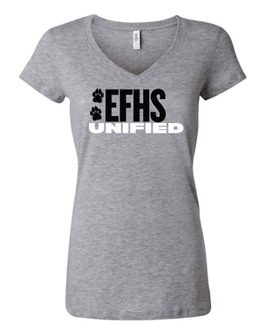 Custom Printed Apparel | EFHS Unified Sports | Women's V - Neck Shirt - Multiple Colors + Designs - EFHS Unified Sports W26 - 18958