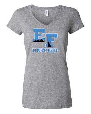 Custom Printed Apparel | EFHS Unified Sports | Women's V - Neck Shirt - Multiple Colors + Designs - EFHS Unified Sports W26 - 18958