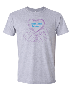 Custom Apparel - Screen Printing - Elder Abuse Awareness - Unisex Adult T-Shirt (Multiple Color Options) - MDHHS Elder Abuse Awareness - 17703