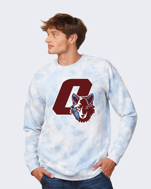Bennett Woods Spirit Wear Fall 2026 Crewneck Sky Blue Tie Dye front view