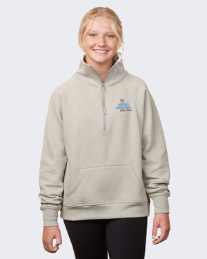 Okemos Woof Pack Quarter Zip Dusty Olive front view