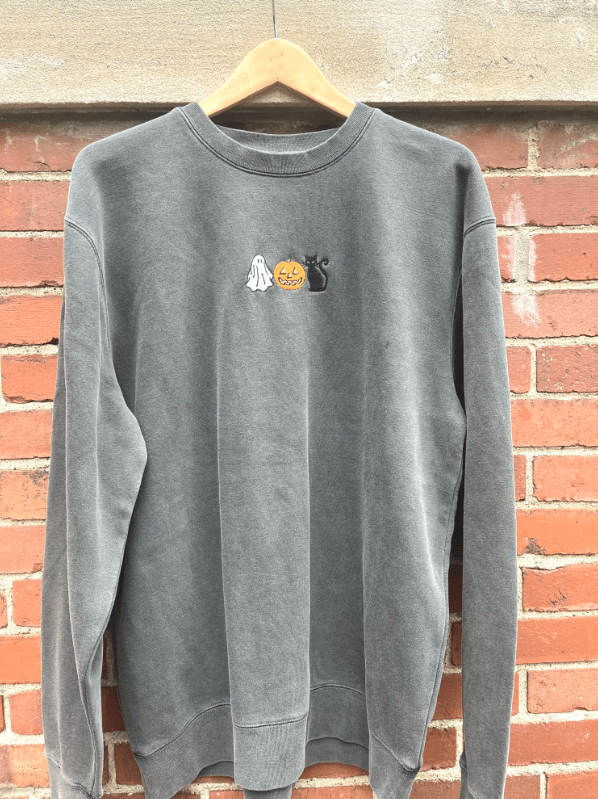 Custom Apparel - Screen Printing - Fabricated Customs Halloween - Adult Midweight Pigment Dyed Crewneck Sweatshirt (Pigment Black/ Pigment Plum/ Pigment Alpine) - FC Halloween - 16721