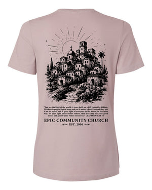 Epic Church 20th Anniversary T-Shirt Pink Gravel back view