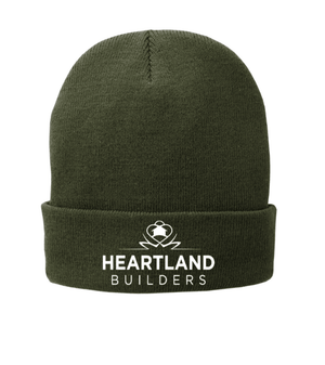 Custom Printed Apparel | Fleece Lined Knit Beanie | Heartland Builders - Heartland Builders