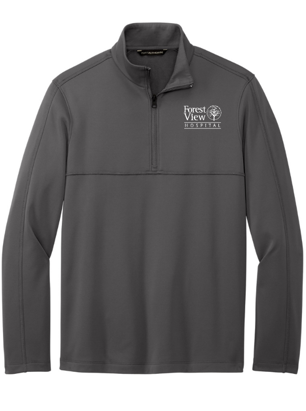 Forest View Hospital Apparel - Men's Smooth Fleece Quarter Zip (Dk Grey, Navy, Black)