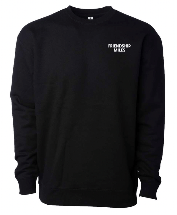 Custom Apparel - Screen Printing - Friendship Miles - Heavyweight Crewneck Sweatshirt / Black - Friendship Miles - 14986