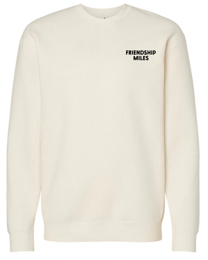 Custom Apparel - Screen Printing - Friendship Miles - Heavyweight Crewneck Sweatshirt / Bone - Friendship Miles - 14986