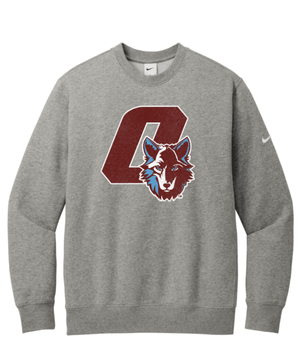 Custom Printed Apparel | FULFILLMENT | OKEMOS WOLVES - Nike Fleece Sleeve Swoosh Crewneck - Okemos Public Schools