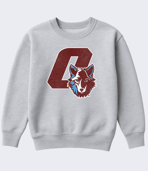 Custom Printed Apparel | FULFILLMENT | OKEMOS WOLVES - Youth Fleece Crewneck Sweatshirt - Okemos Public Schools