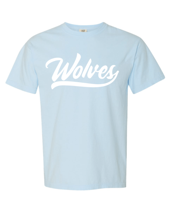 Custom Printed Apparel | FULFILLMENT | Okemos Wolves - Youth Heavyweight T-Shirt (Wolves Script) - Shirts & Tops - Okemos Public Schools