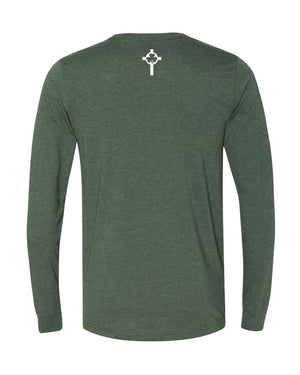 St. Patrick Basketball 2026 Long Sleeve Heather Forest back view