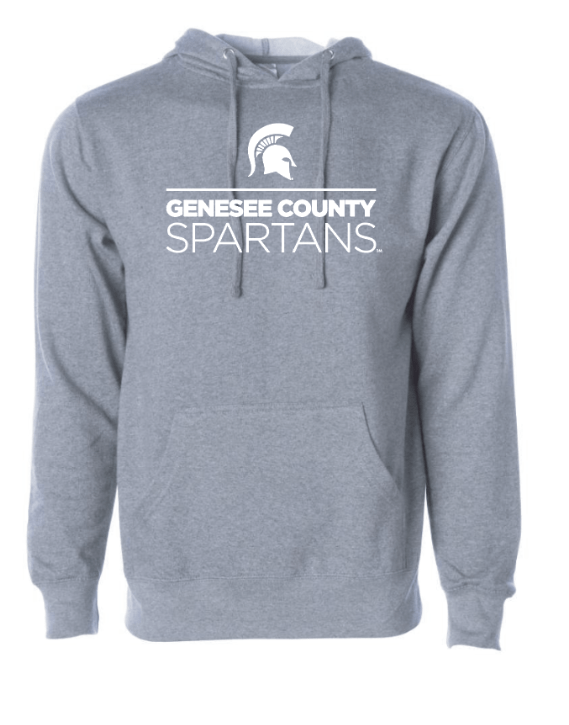 Custom Apparel - Screen Printing - Genesee County Spartans - Unisex Adult Hooded Sweatshirt - Hooded Sweatshirt - Genesee County Spartans - 14374