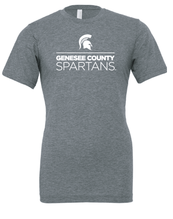 Custom Apparel - Screen Printing - Genesee County Spartans - Unisex Adult T-Shirt - T-shirt - Genesee County Spartans - 14374