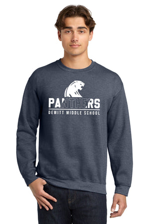DeWitt Middle School Apparel Crewneck Heather Dark Navy front view