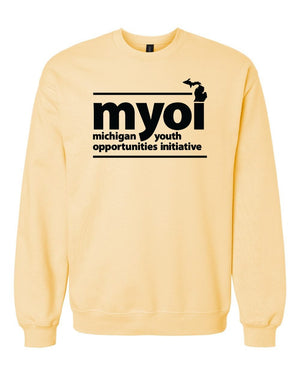 MYOI Allegan/Barry Fall Fundraiser Crewneck Yellow Haze front view