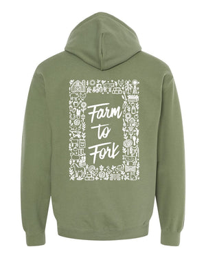 Sigma Alpha Sorority Hoodie Military Green back view