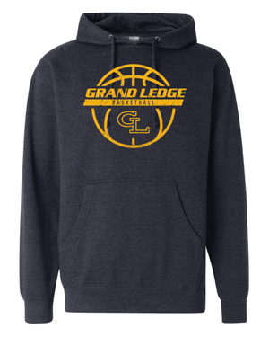 Custom Apparel - Screen Printing - GL Basketball / Seniors - Mid - Weight Navy Heather Hoodie - GL Basketball / Seniors - 17137
