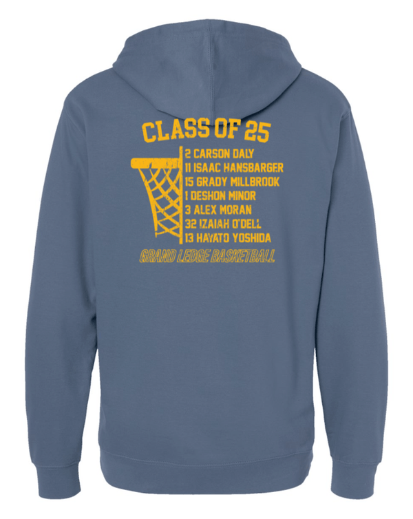 Custom Apparel - Screen Printing - GL Basketball / Seniors - Mid - weight Storm Blue Hoodie - GL Basketball / Seniors - 17137