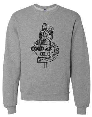 Custom Apparel - Screen Printing - Good As Old Winter 2024 - Dri Power Crewneck Sweatshirt (Oxford / Vintage White) - Good As Old Winter 2024 - 17066