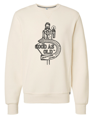 Custom Apparel - Screen Printing - Good As Old Winter 2024 - Dri Power Crewneck Sweatshirt (Oxford / Vintage White) - Good As Old Winter 2024 - 17066