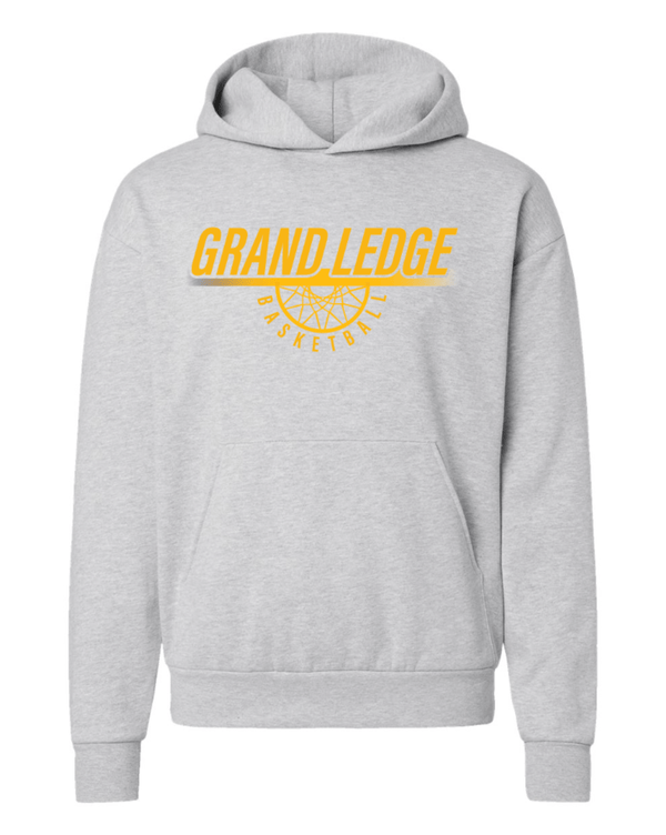Custom Apparel - Screen Printing - Grand Ledge Basketball - Grey Heavyweight Hoodie - Grand Ledge Basketball - 17171