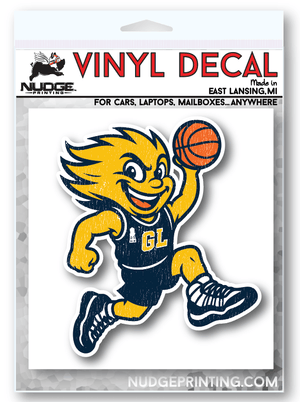 Custom Printed Apparel | Grand Ledge Basketball - Jumping Man Car Decal - Grand Ledge BBall OD