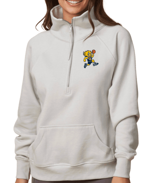 Custom Printed Apparel | Grand Ledge Basketball - Ladies Grey Boxy 1/2 - Zip Fleece (ON DEMAND) - Grand Ledge BBall OD