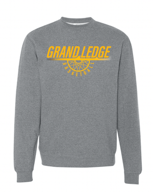 Custom Apparel - Screen Printing - Grand Ledge Basketball - Midweight Grey Crewneck Sweatshirt - Grand Ledge Basketball - 17171